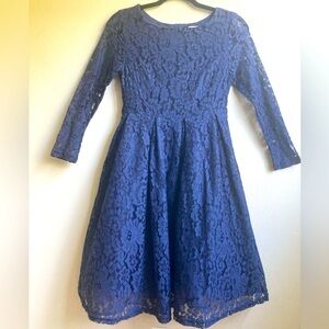 Navy Lace & Tulle Molly Bracken Dress, XS. NWOT